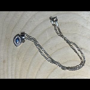 Evil eye anklet. Sterling